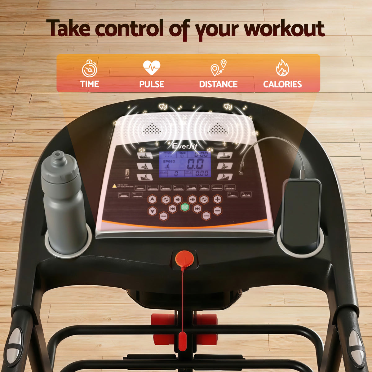Everfit Electric Treadmill with Massager, 12 Programs