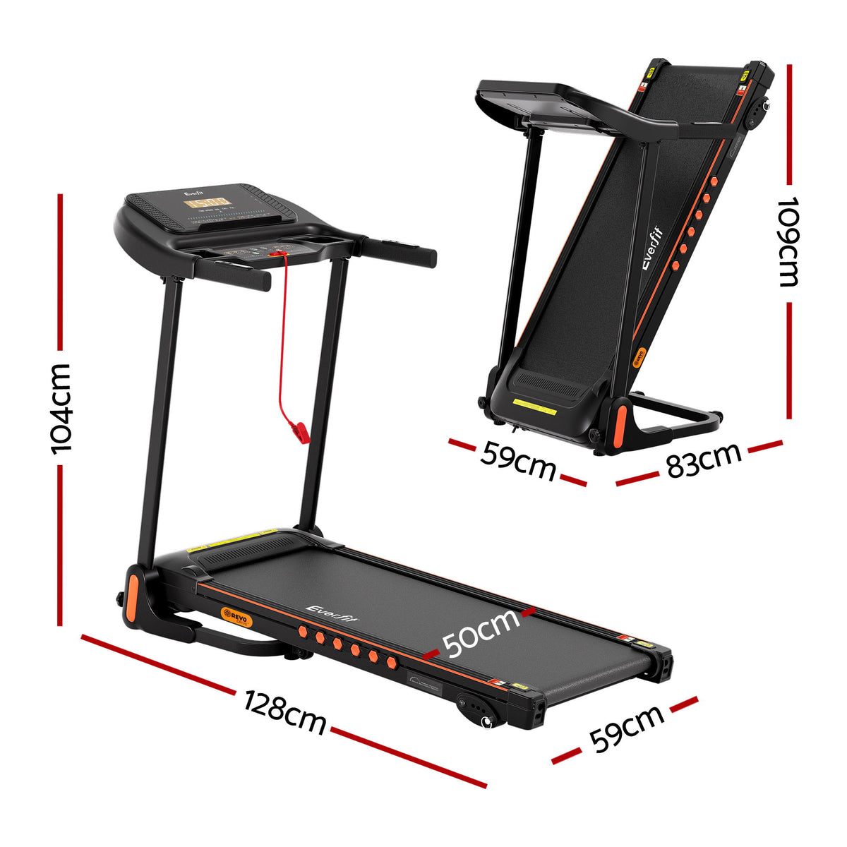 Everfit Foldable Electric Treadmill Home Gym Incline 390mm