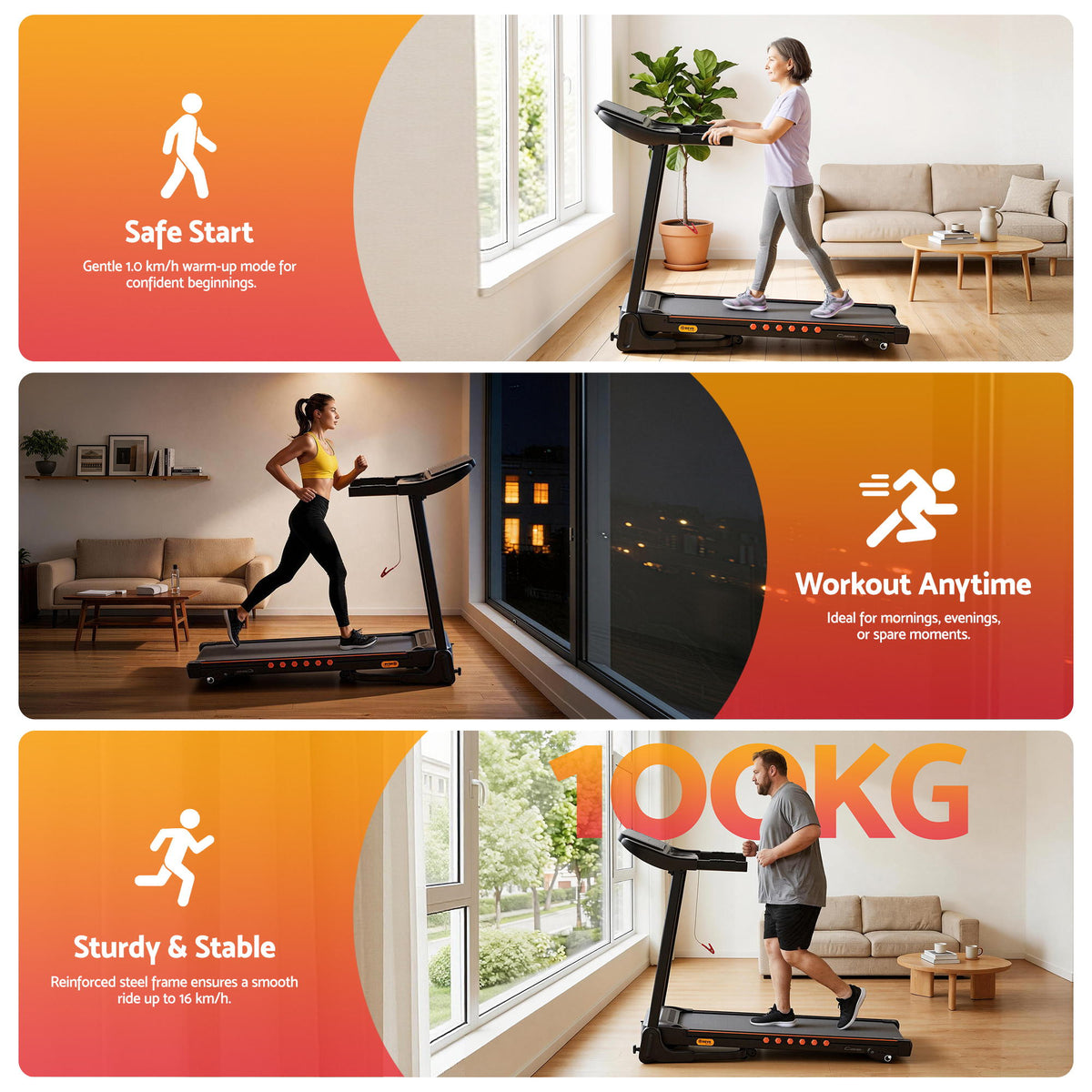 Everfit Foldable Electric Treadmill Home Gym Incline 390mm