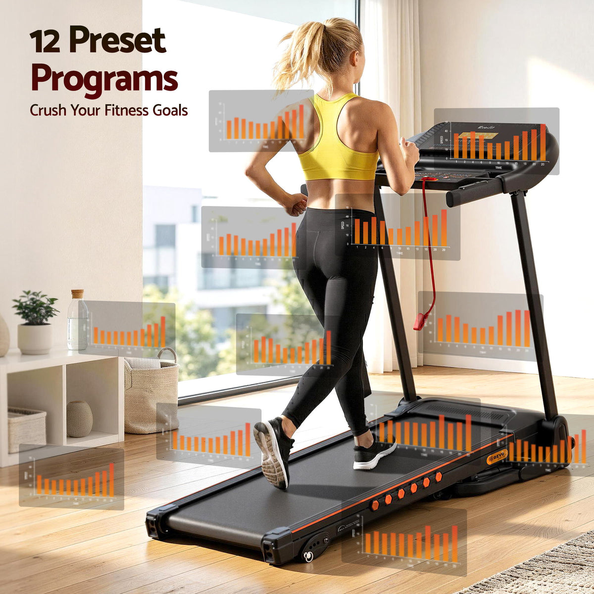 Everfit Foldable Electric Treadmill Home Gym Incline 390mm
