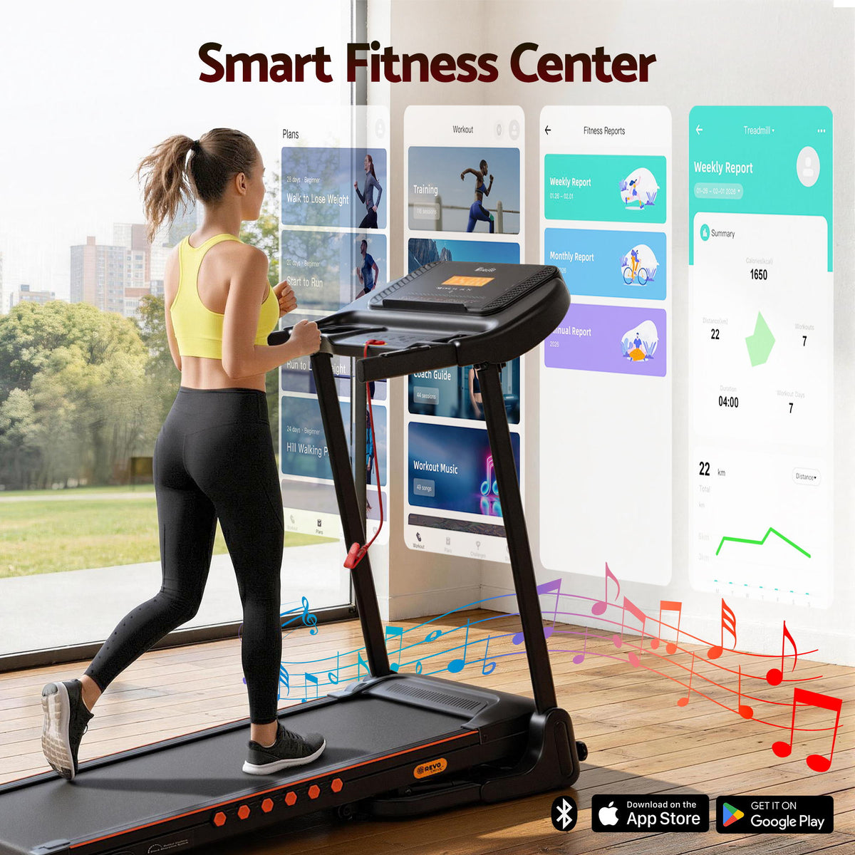 Everfit Foldable Electric Treadmill Home Gym Incline 390mm