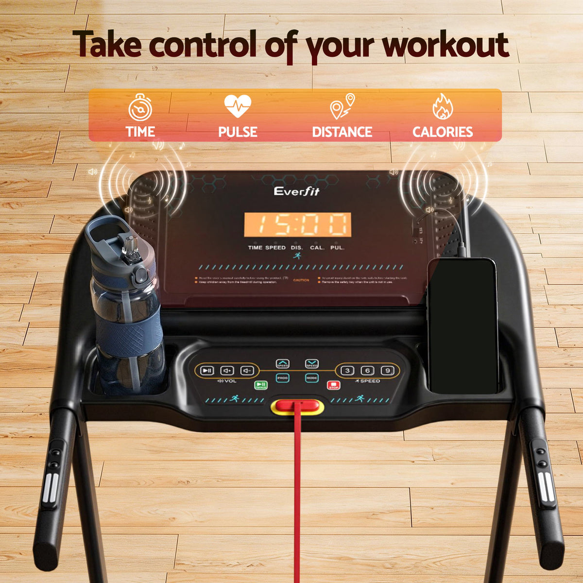 Everfit Foldable Electric Treadmill Home Gym Incline 390mm