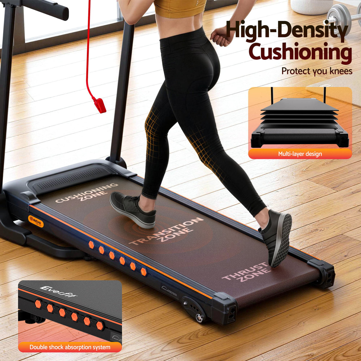 Everfit Foldable Electric Treadmill Home Gym Incline 390mm