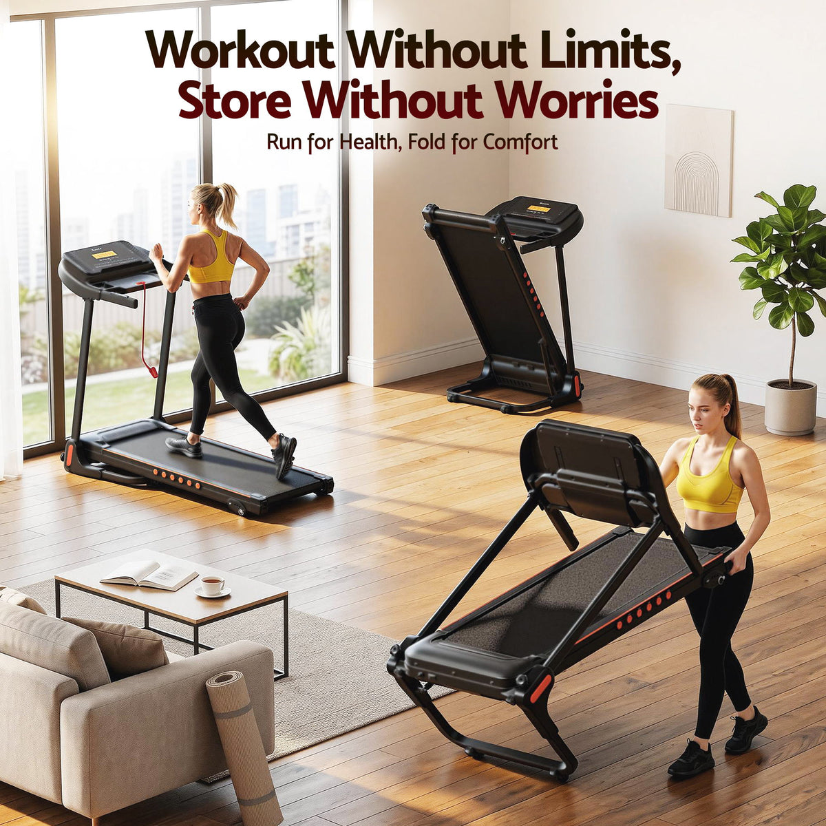 Everfit Foldable Electric Treadmill Home Gym Incline 390mm