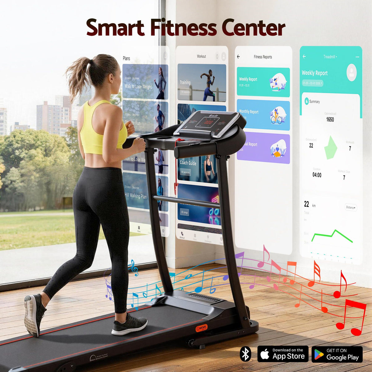 Everfit Electric Treadmill Home Gym with 3-Level Incline