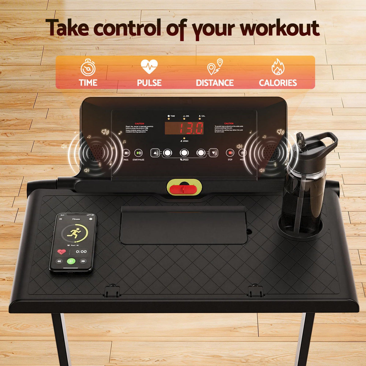 Everfit Electric Walking Pad Treadmill Foldable Incline Black