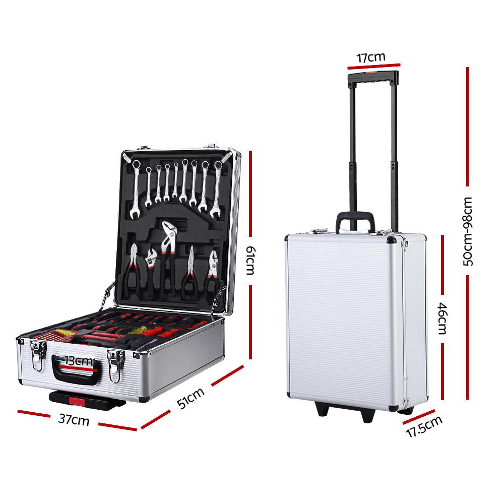 Giantz 786-Piece Mechanics Tool Kit Trolley Case Portable Silver