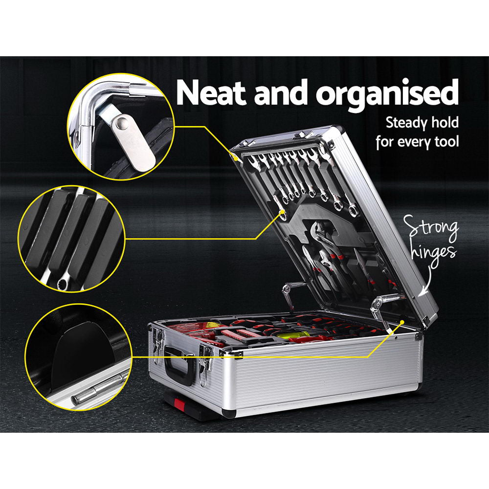 Giantz 786-Piece Mechanics Tool Kit Trolley Case Portable Silver