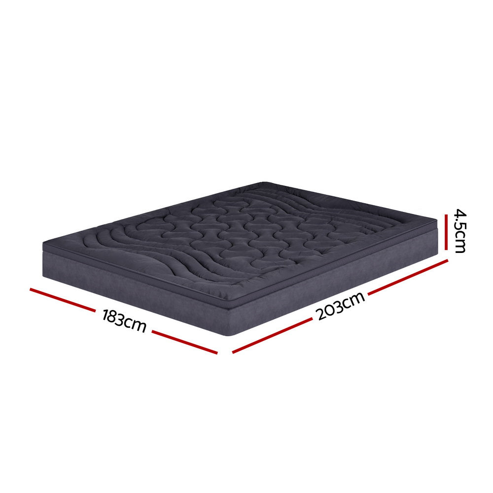 Giselle King Mattress Topper Pillowtop 3-Zone Charcoal