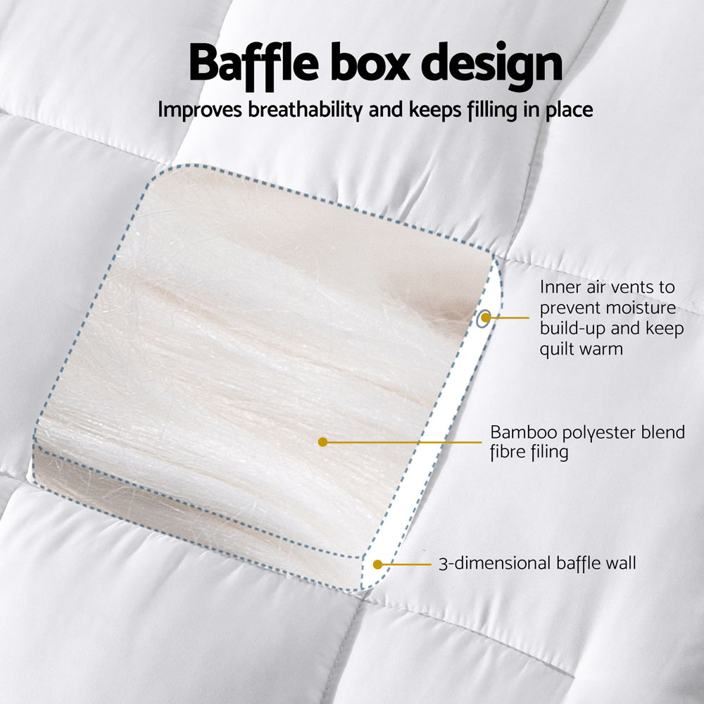 Bamboo Fiber Mattress Topper - 4.5cm Thick, Anti-Allergy - Giselle Bedding