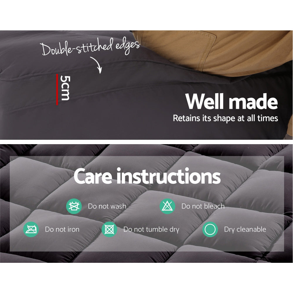 Giselle Queen Mattress Topper Pillowtop Bamboo Charcoal