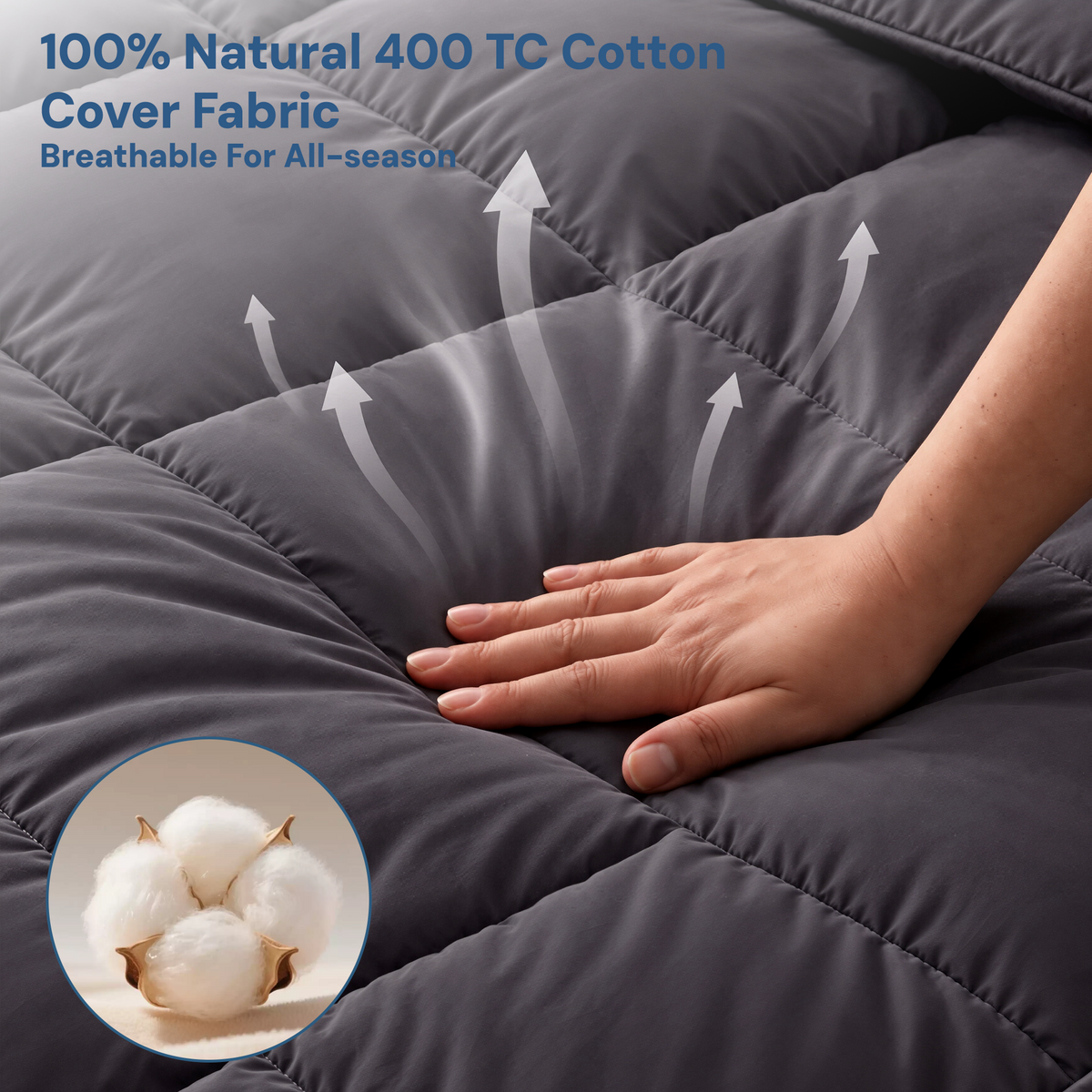 Giselle Bedding Single Bamboo Charcoal Pillowtop Mattress Topper 1000GSM