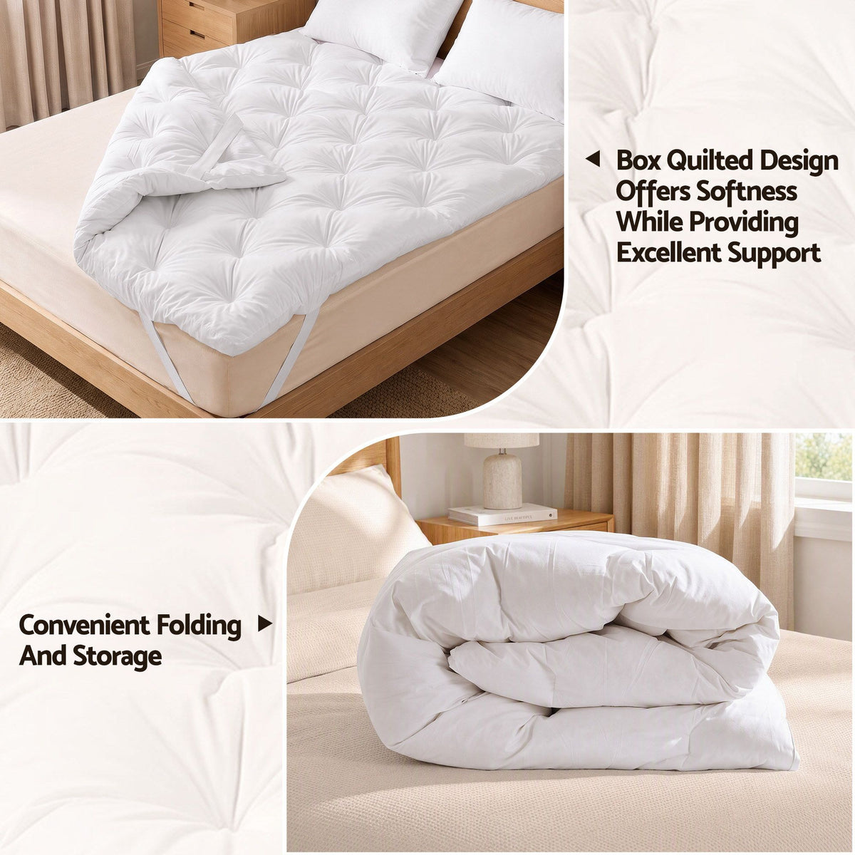 Giselle Queen Pillow Top Mattress Topper 1300GSM White Duck Feather For Old Bed Upgrade 5cm Thick