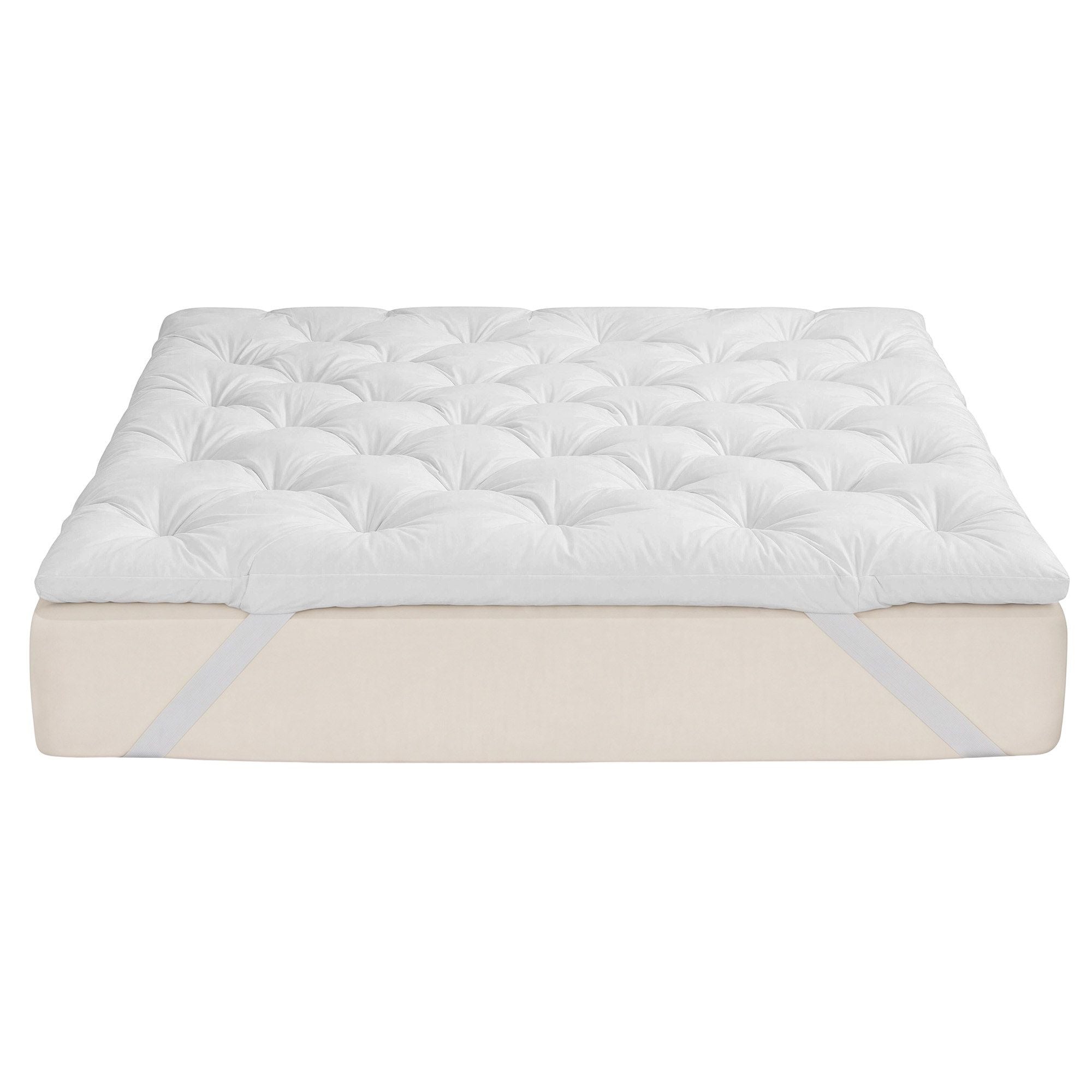 Giselle Queen Pillow Top Mattress Topper 1300GSM White Duck Feather For Old Bed Upgrade 5cm Thick
