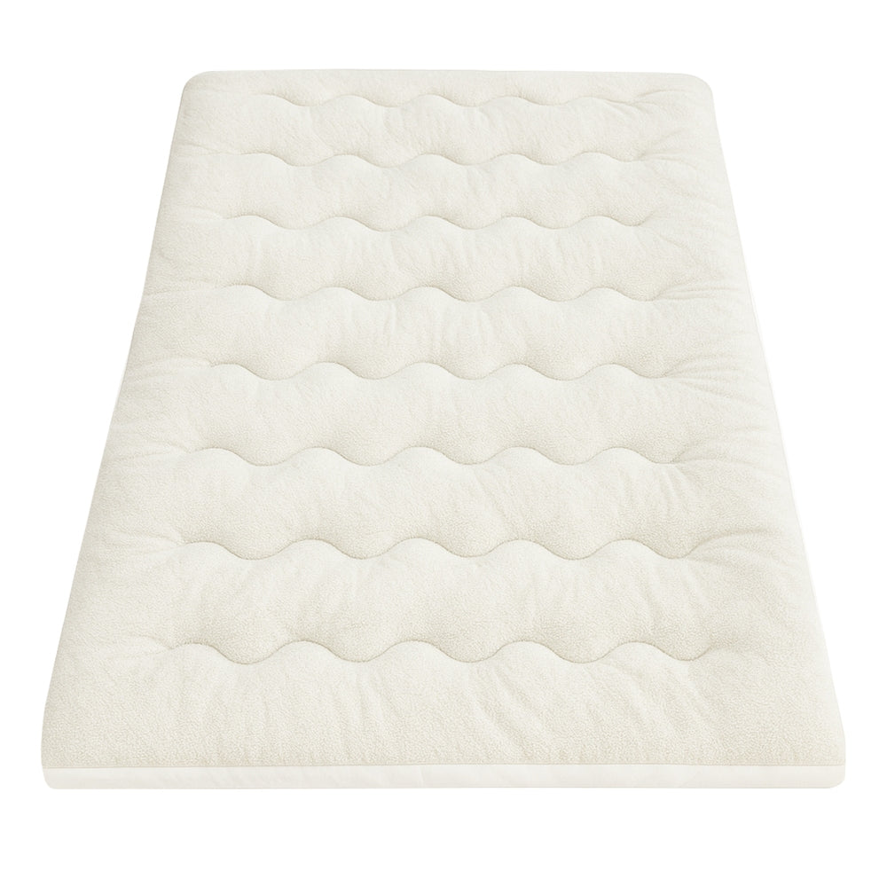 Giselle King Single Mattress Topper Double-Sided Pillowtop Blue & White