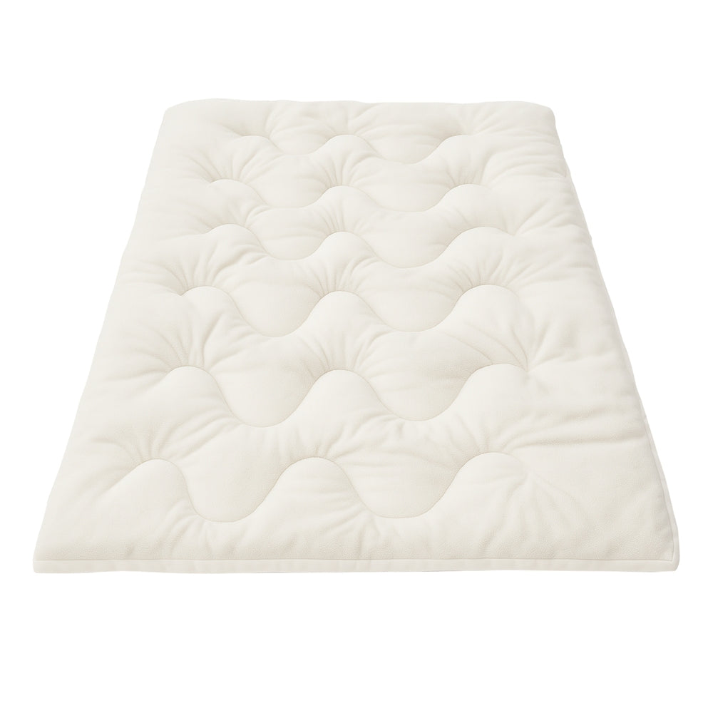 Giselle Single Mattress Topper 5cm Double-Sided Pillowtop Blue & White