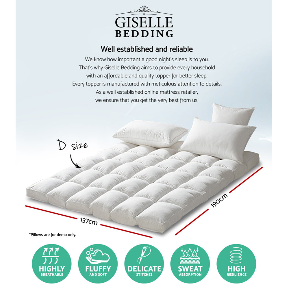 Giselle Double Mattress Topper Pillowtop Protector Anti-Allergy