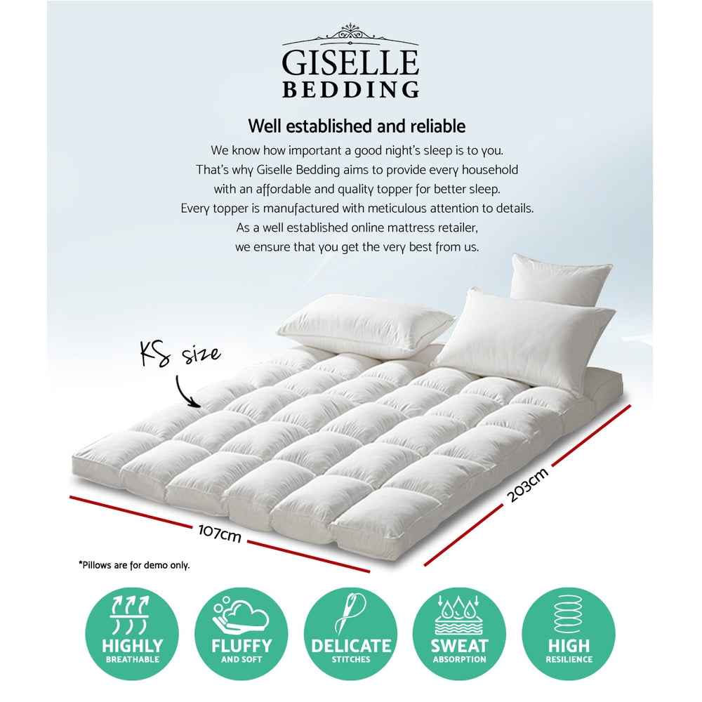 Giselle King Single Pillowtop Mattress Topper Protector Anti-Allergy