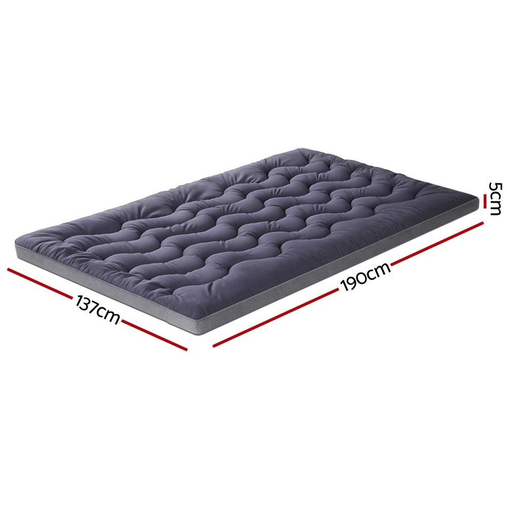 Giselle Double Mattress Topper 5cm Bamboo Charcoal Pillowtop