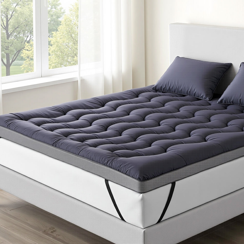 Giselle King Mattress Topper Pillowtop Bamboo Charcoal 5cm