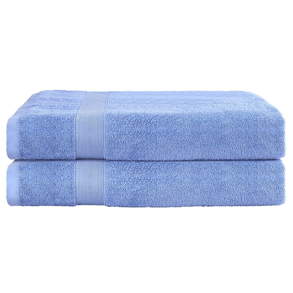 2 Pack Bath Sheets Set Cotton Extra Large Towel Blue