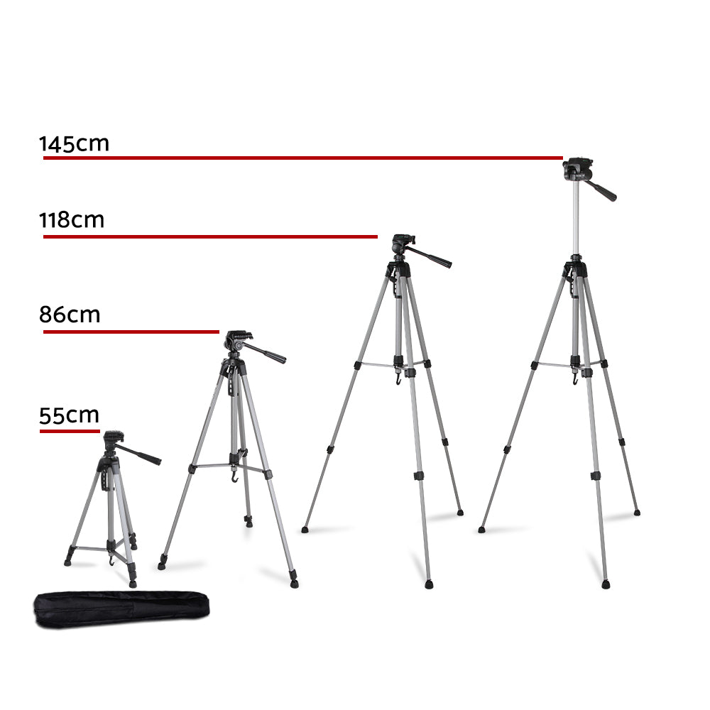 Weifeng Adjustable Tripod Stand 55-145cm Aluminium for DSLR & Mobile