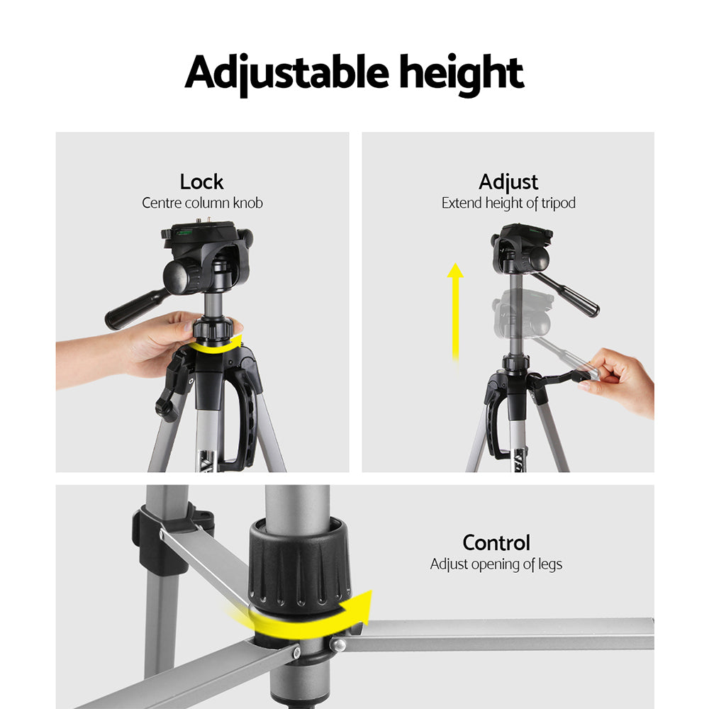Weifeng Adjustable Tripod Stand 55-145cm Aluminium for DSLR & Mobile