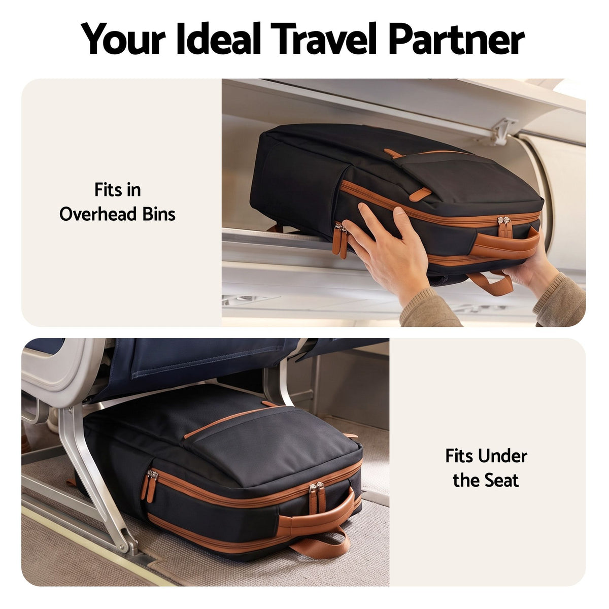 Wanderlite 20L Travel Laptop Backpack Carry On Work Bag with USB Port for Airlines Outdoor Business Black