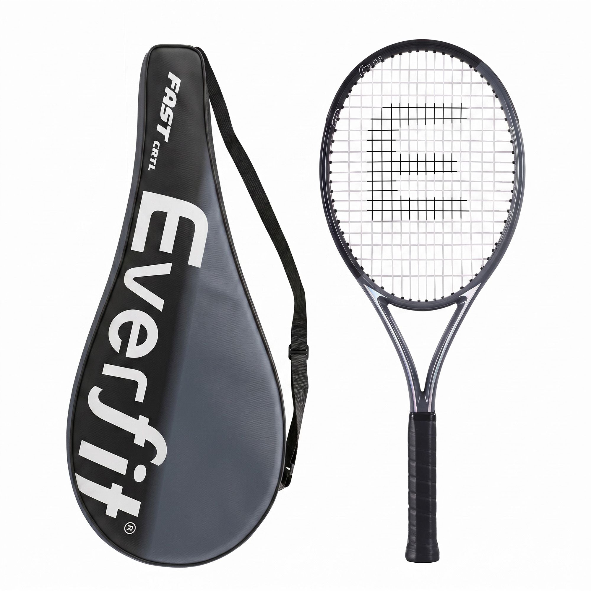 Everfit 27 Inch Tennis Racket Lightweight Racquet for Beginner Adult Players Black