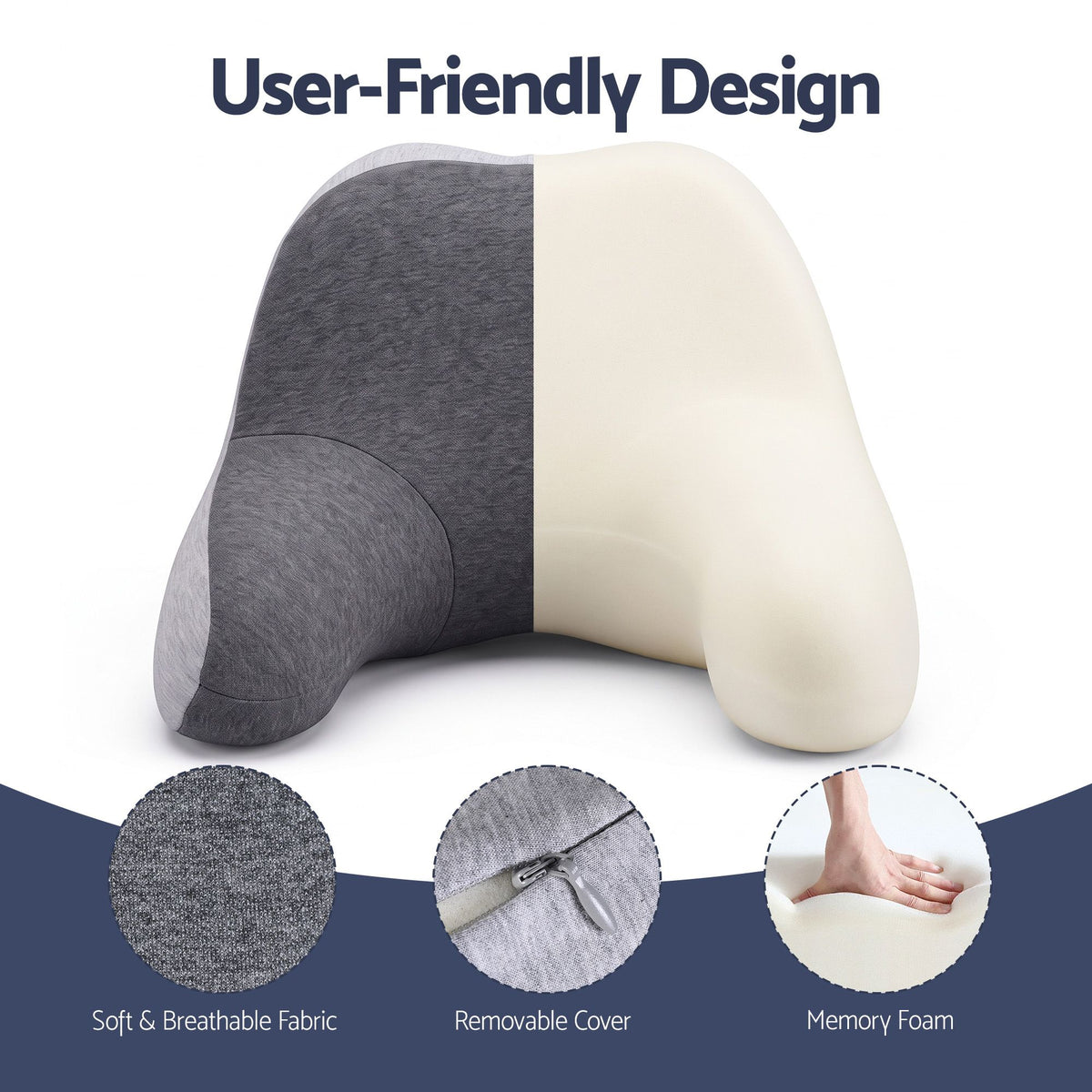 Wanderlite Travel Neck Pillow Portable for Airplane Memory Foam with Eyemask Earplugs Grey