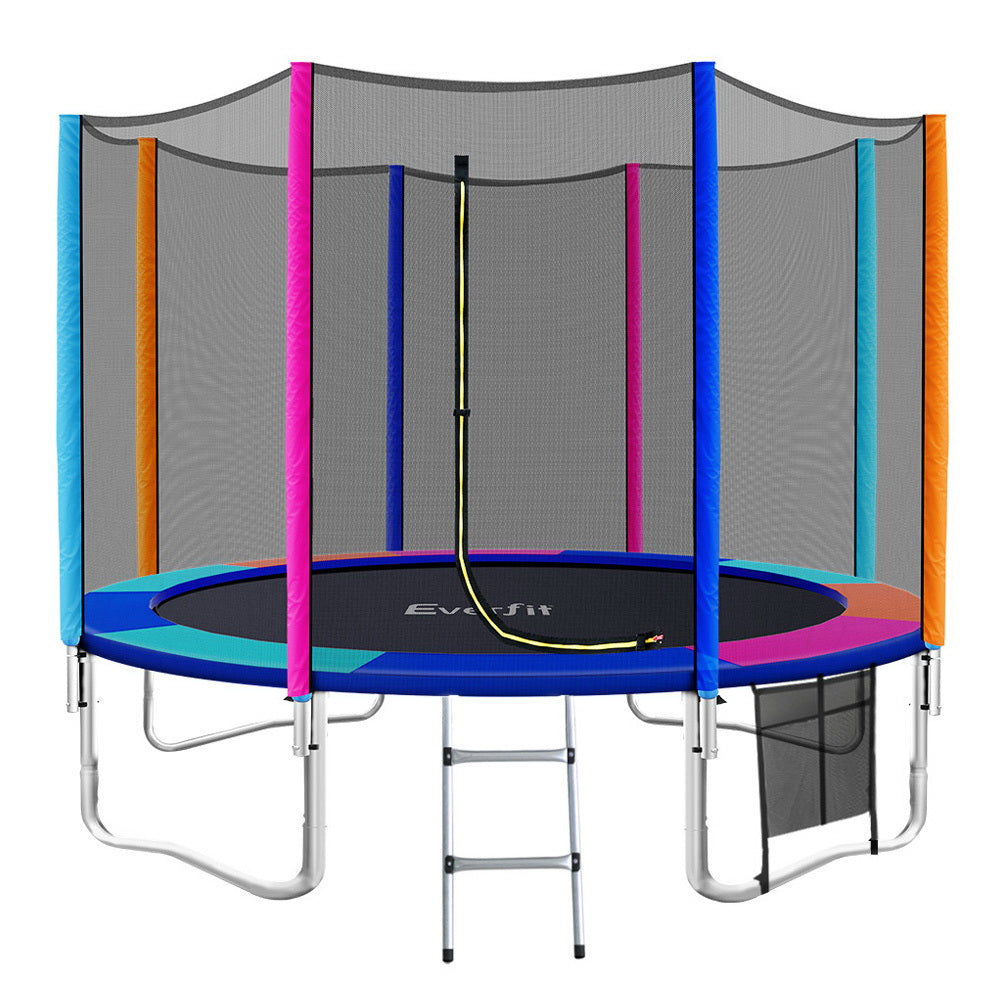 Everfit 12FT Kids Trampoline Ladder Enclosure Safety Net Round