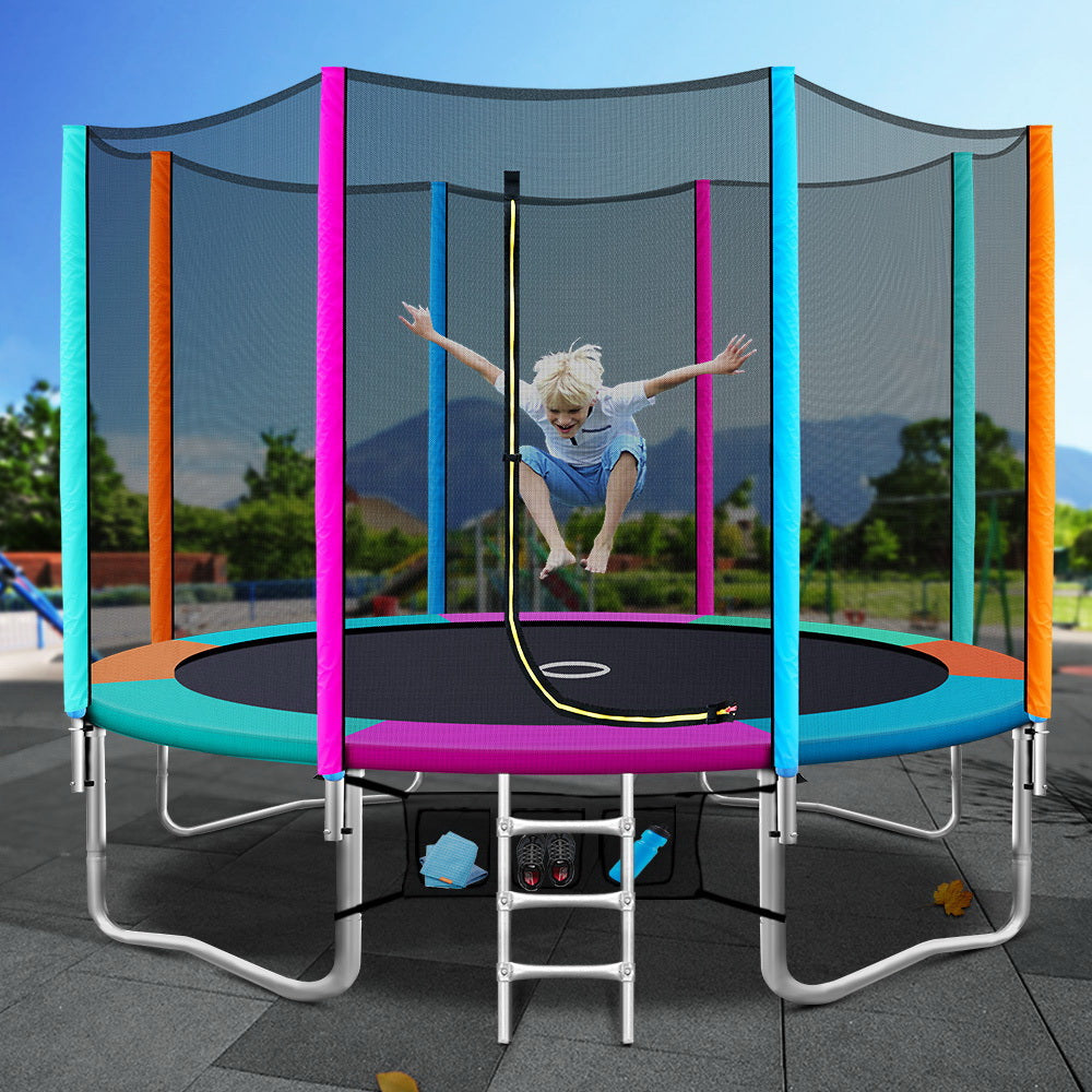 Everfit 12FT Kids Trampoline Ladder Enclosure Safety Net Round