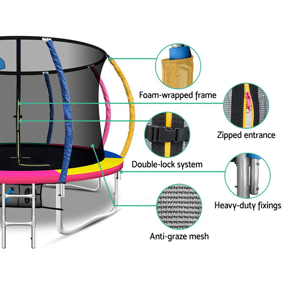 Everfit 12ft Kids Trampoline Rebounder with Basketball Set