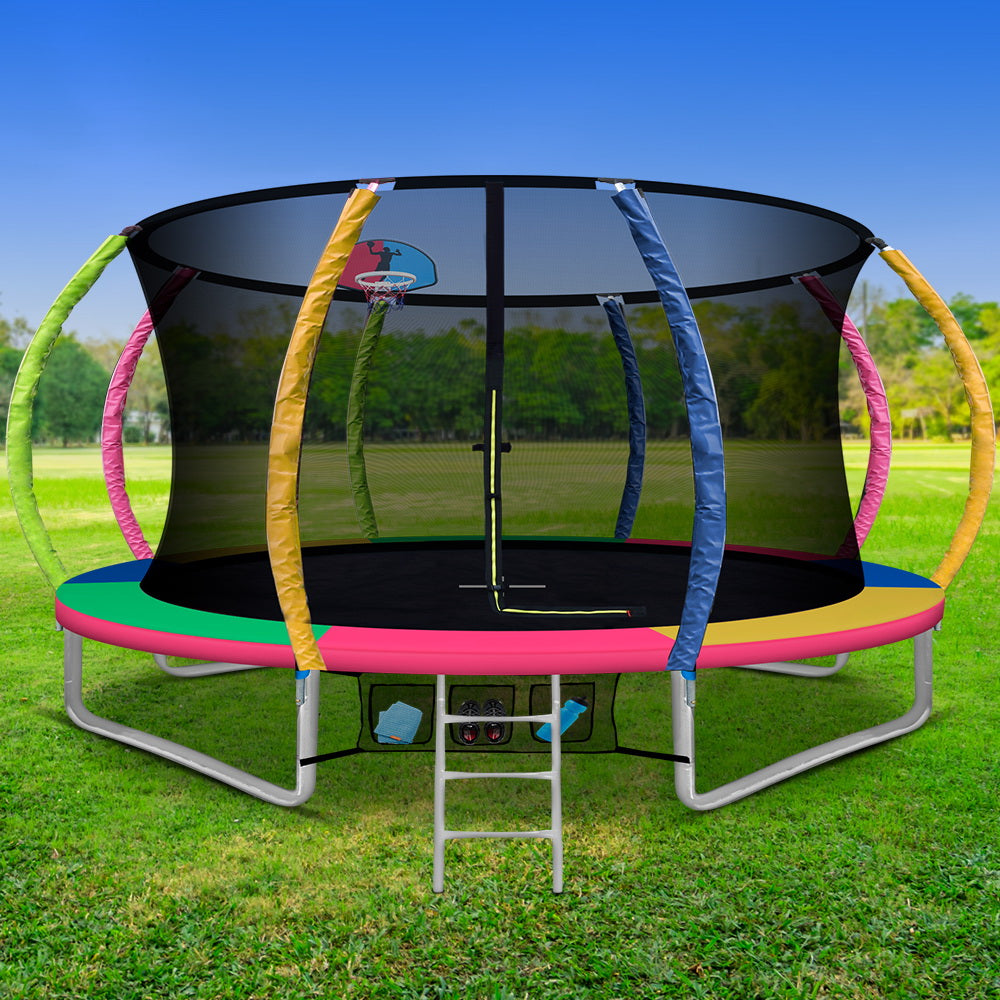 Everfit 12ft Kids Trampoline Rebounder with Basketball Set