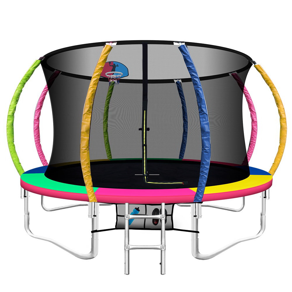 Everfit 12ft Kids Trampoline Rebounder with Basketball Set
