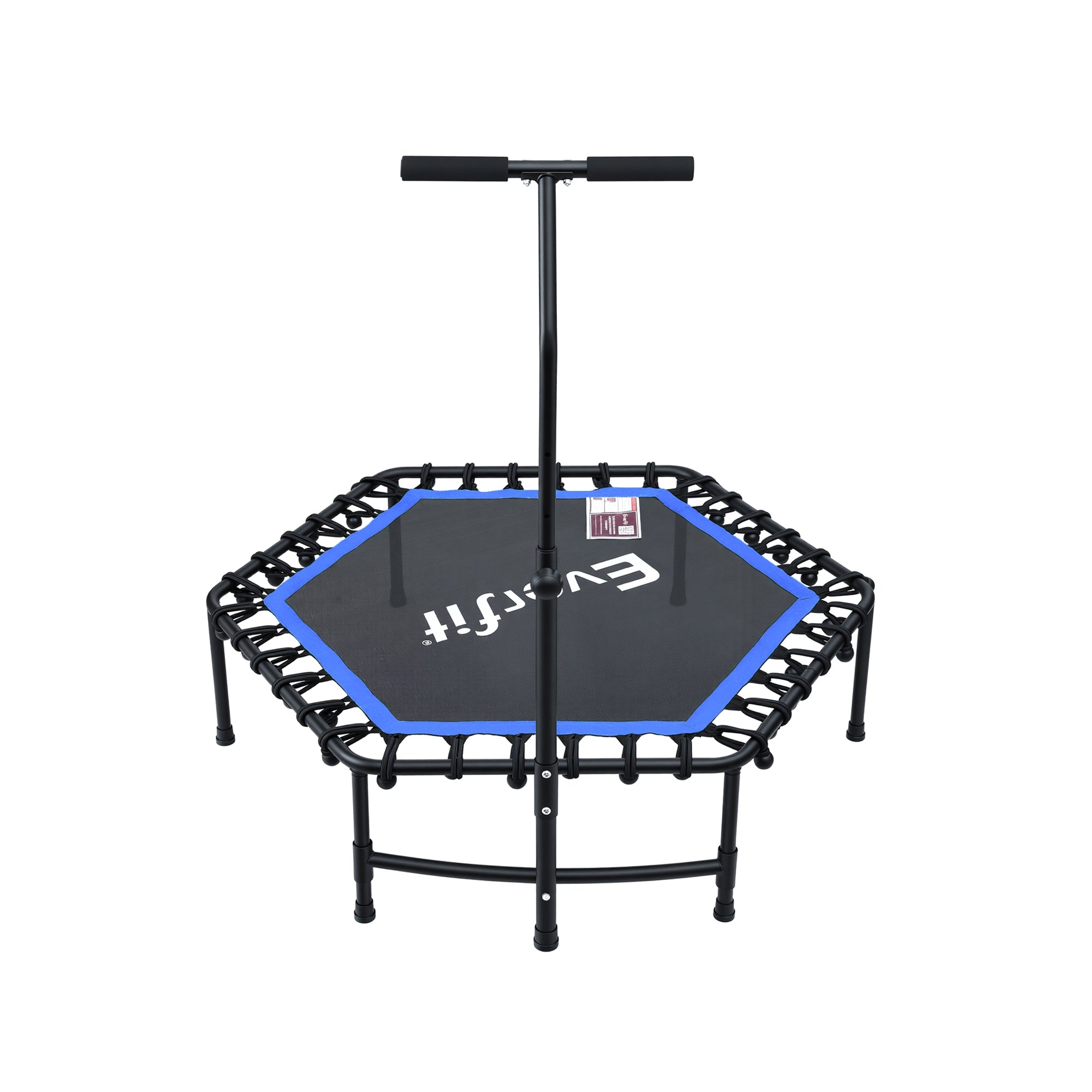 Everfit 48inch Hexagon Fitness Trampoline Rebounder Adjustable Handrail Blue