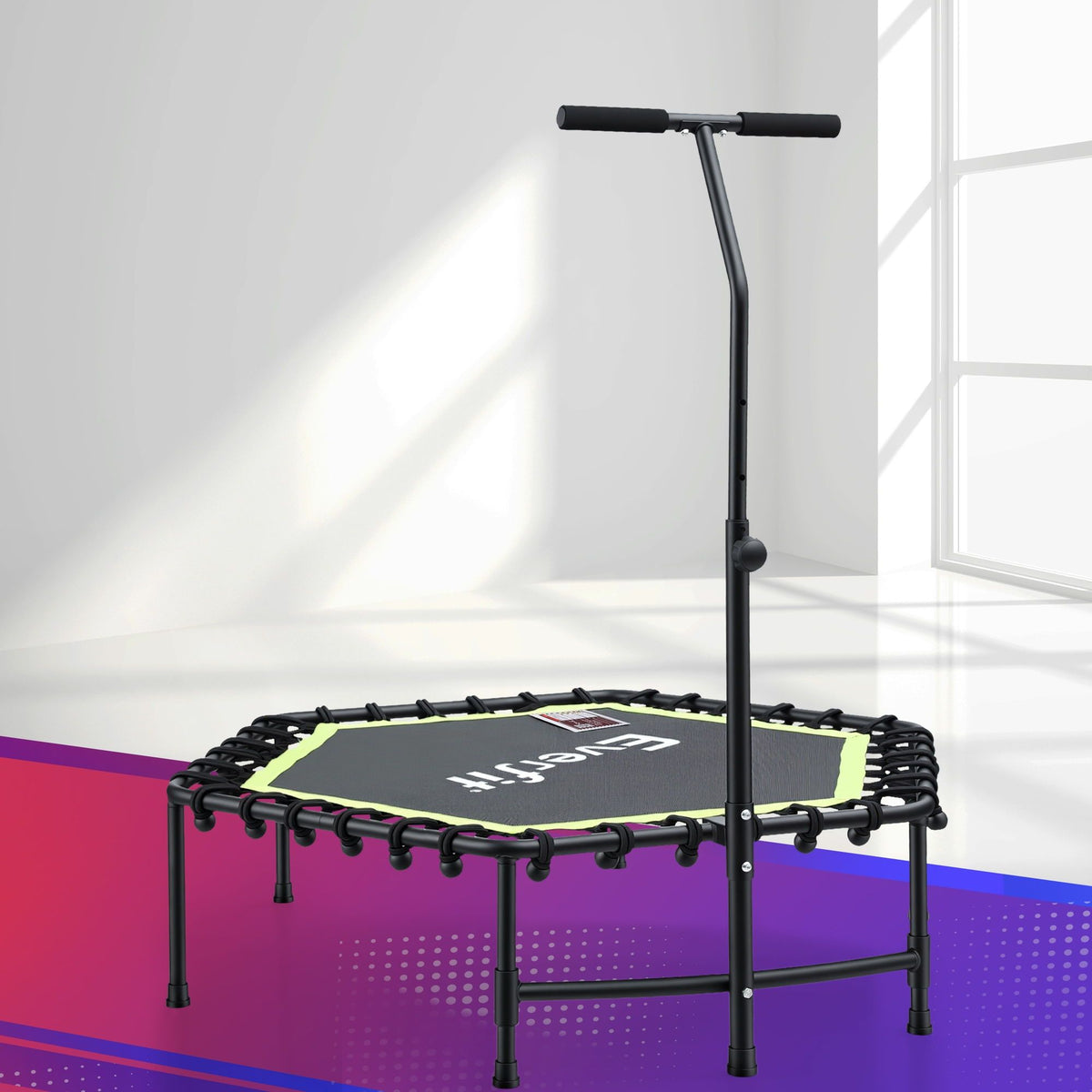 Everfit 48-Inch Hexagon Fitness Trampoline Rebounder Green