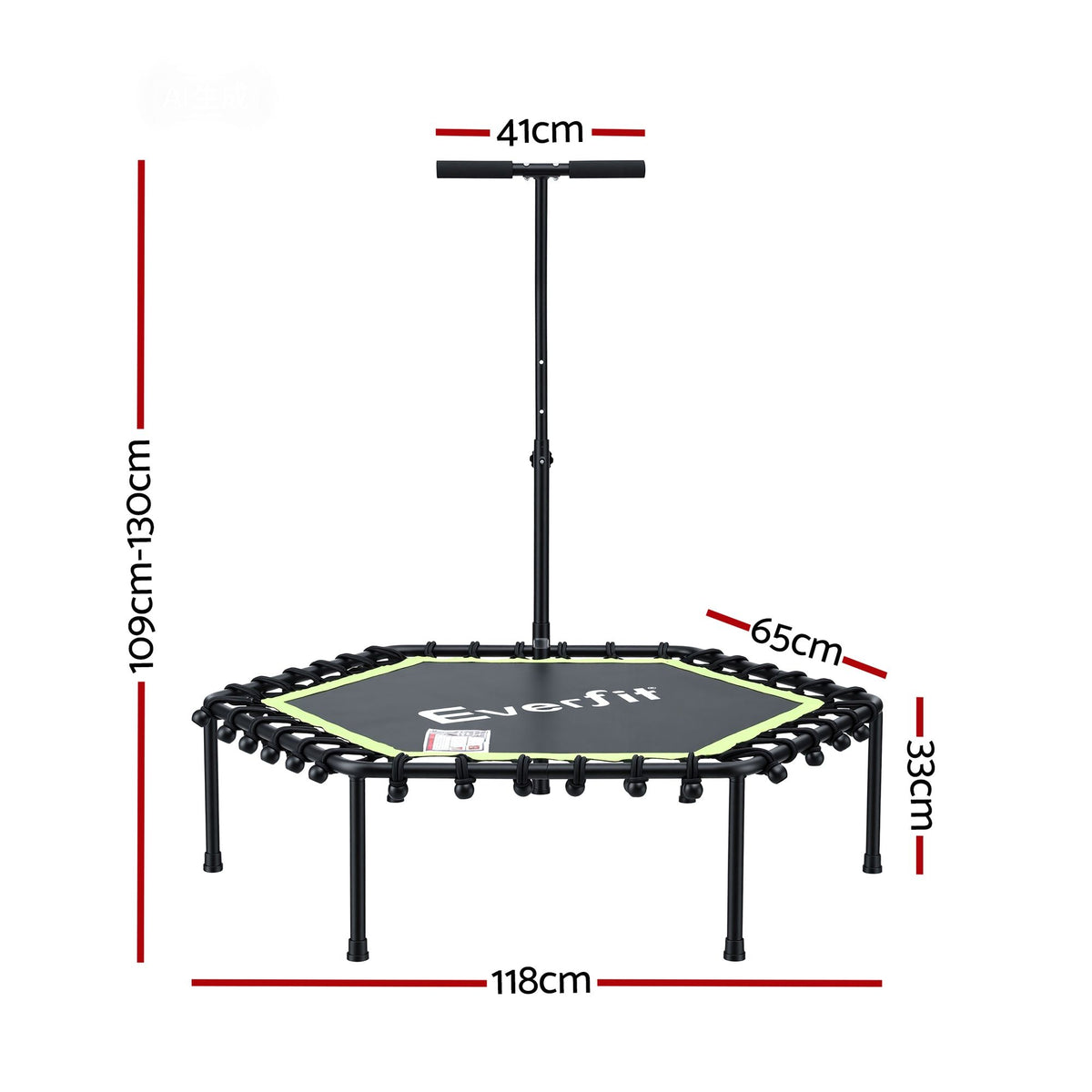 Everfit 48-Inch Hexagon Fitness Trampoline Rebounder Green
