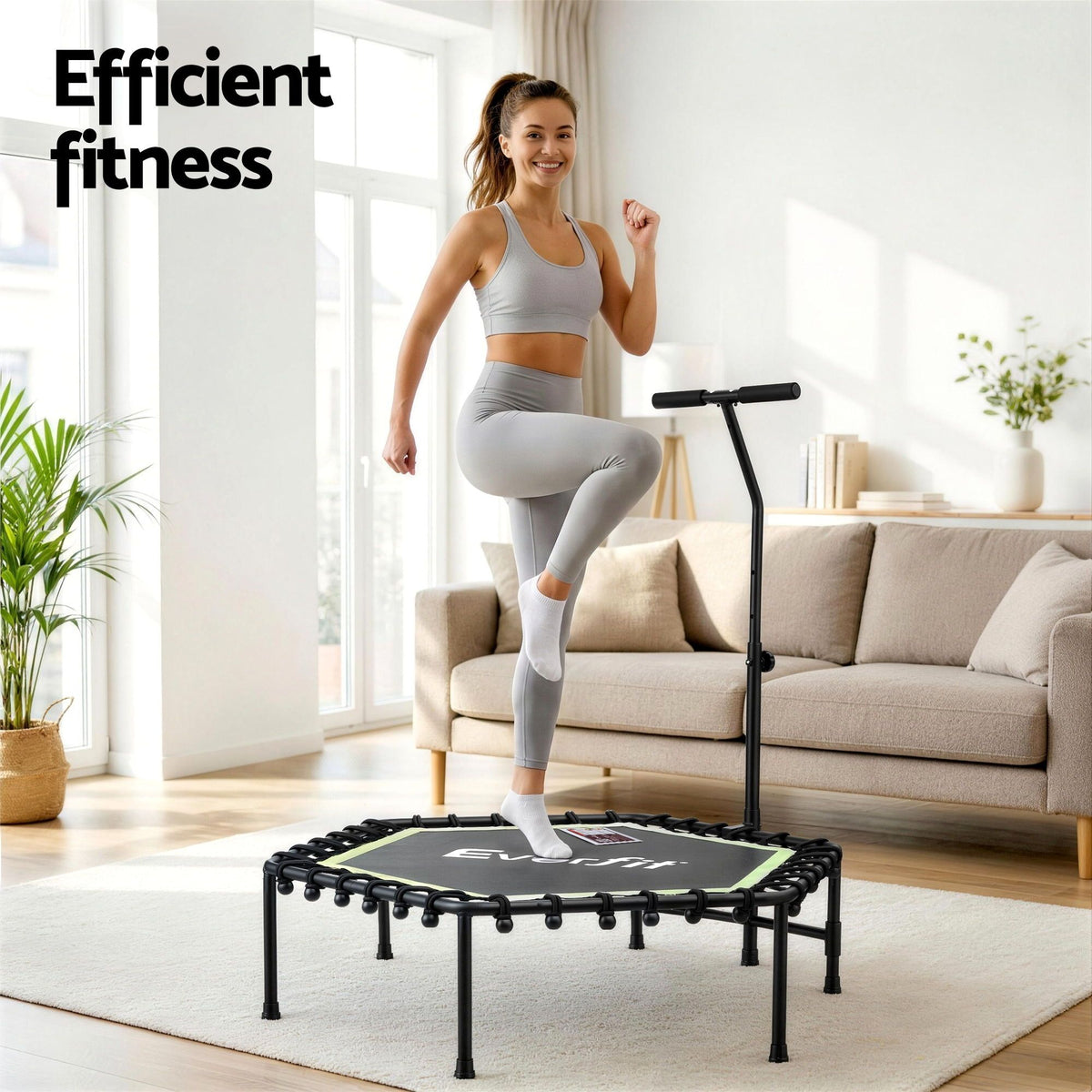 Everfit 48-Inch Hexagon Fitness Trampoline Rebounder Green