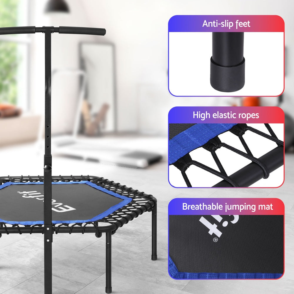 Everfit 48" Fitness Trampoline Rebounder Blue/Black