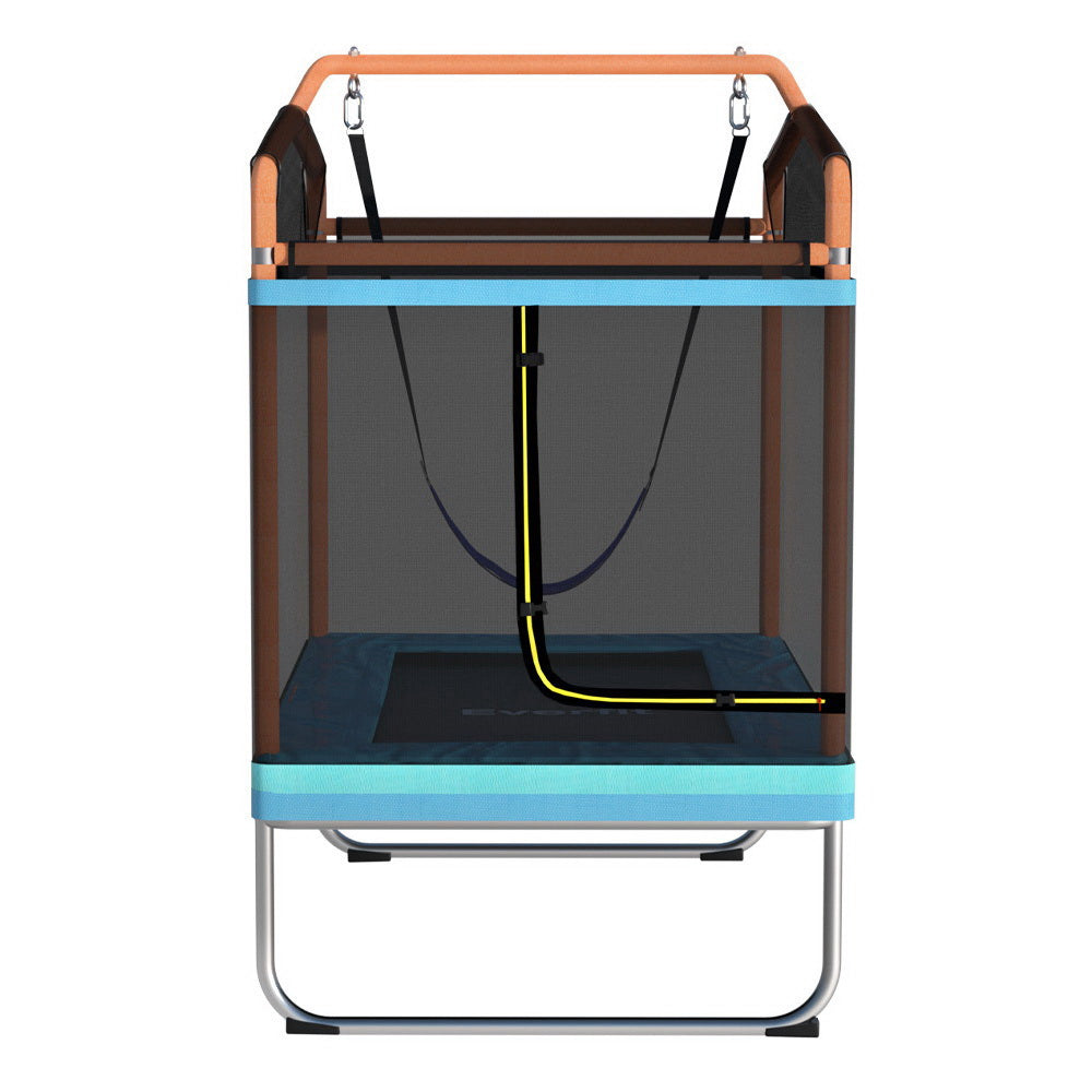 Everfit 6FT Kids Trampoline Rectangle Swing Safety Net Orange