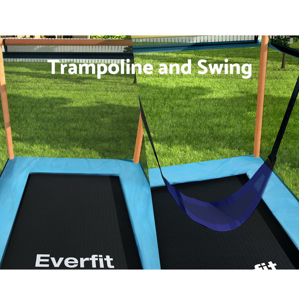 Everfit 6FT Kids Trampoline Rectangle Swing Safety Net Orange