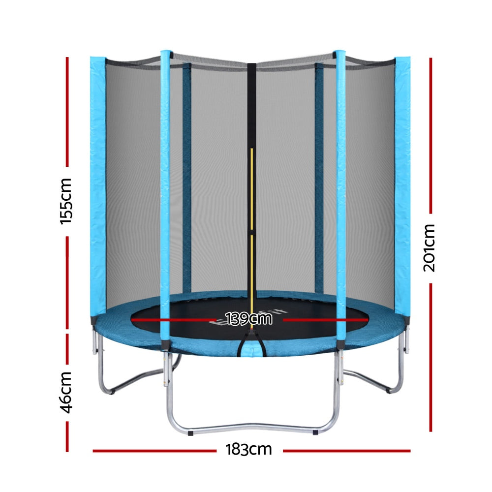 Everfit 6FT Kids Trampoline Safety Net Blue