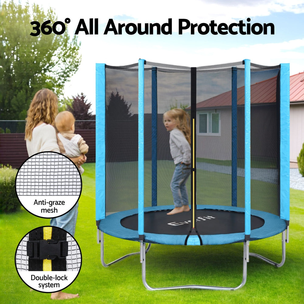 Everfit 6FT Kids Trampoline Safety Net Blue