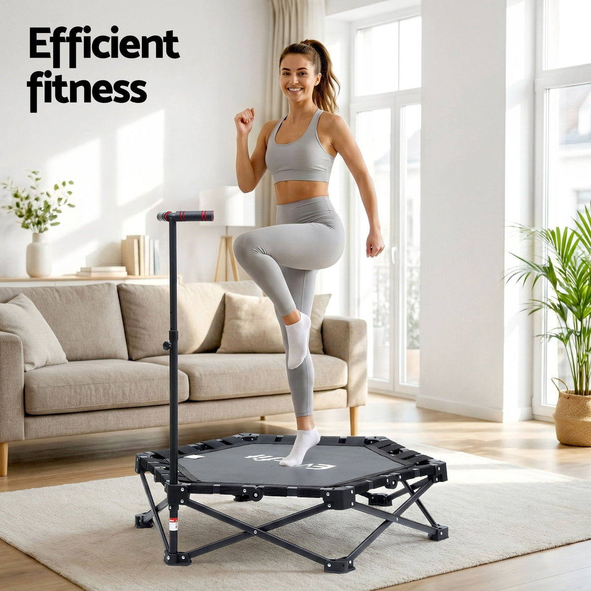 Everfit Foldable Fitness Trampoline 42-inch Black