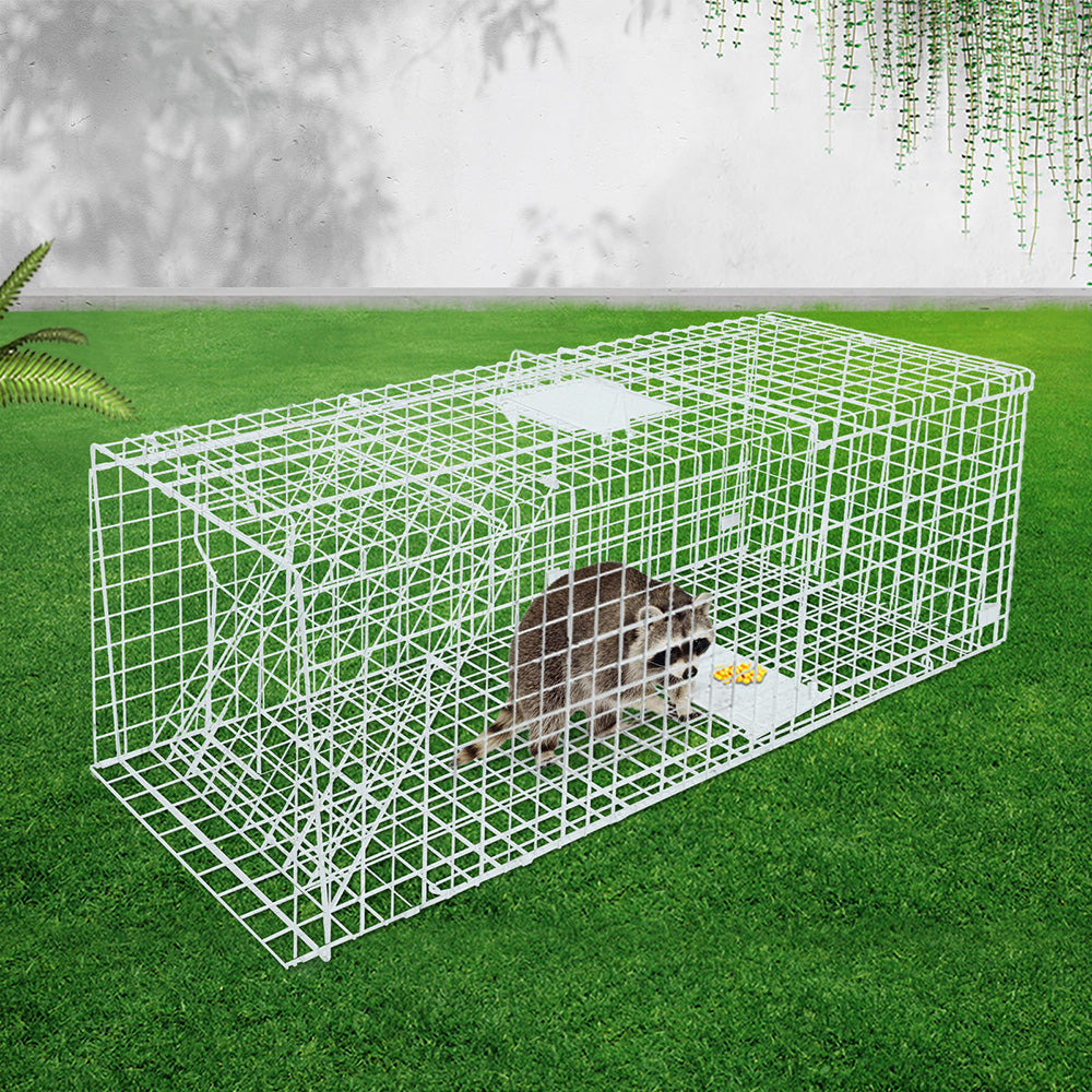 Gardeon Large Humane Animal Trap Cage 150x50cm Silver