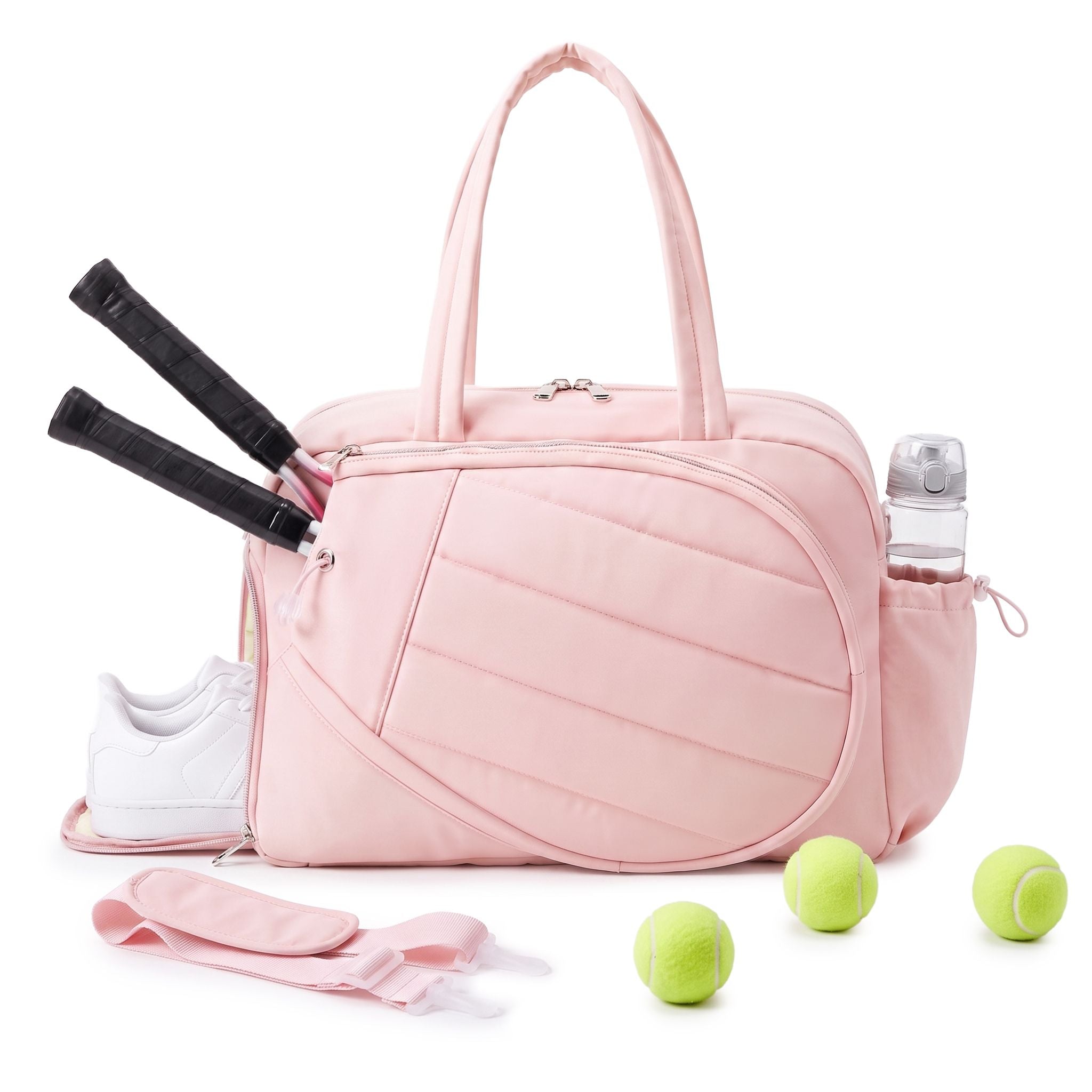 Everfit Tennis Tote Bag Gym Bag Sports Duffle Bags Holds 2 Rackets Pink