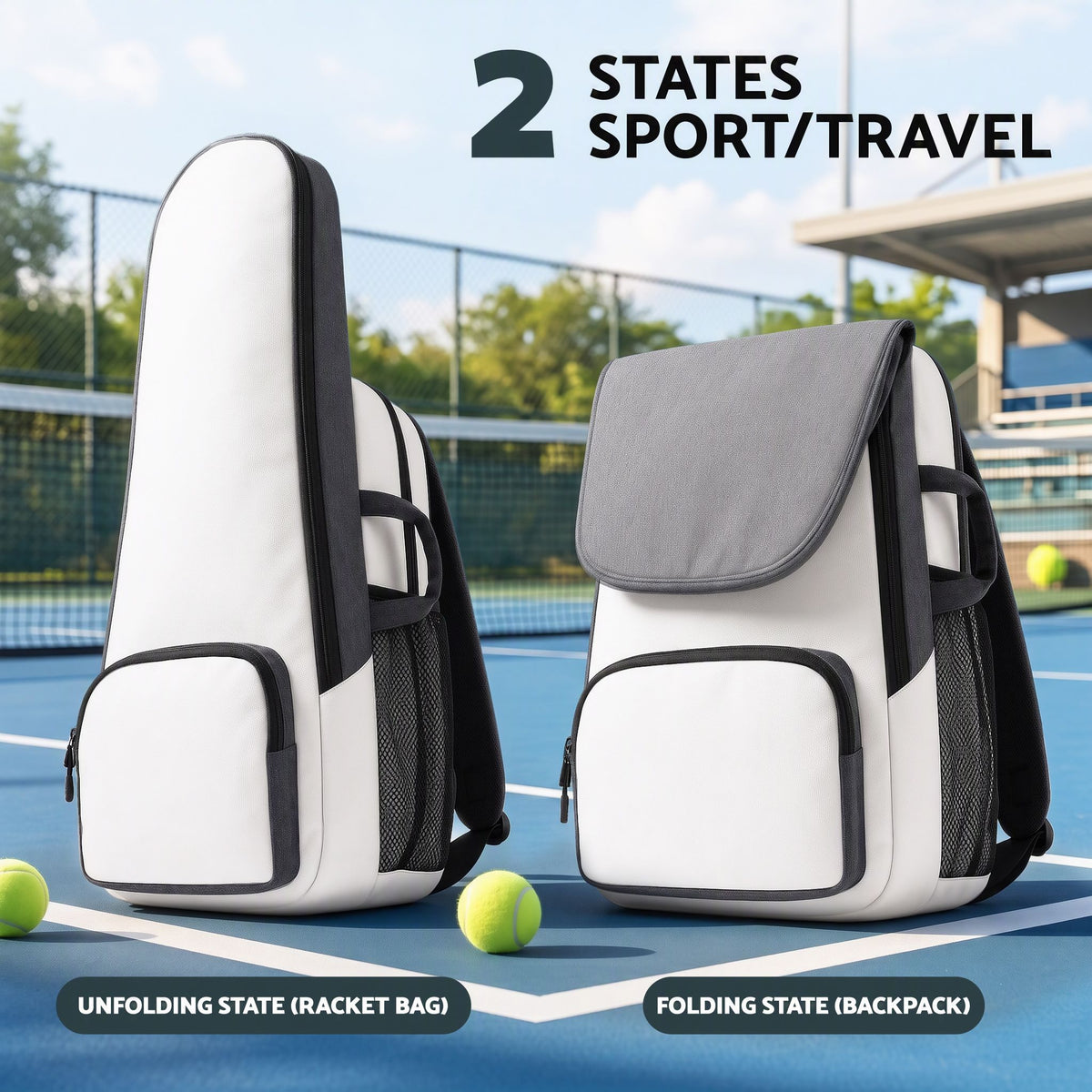 Everfit Foldable Tennis Racket Backpack Fits 2 Rackets