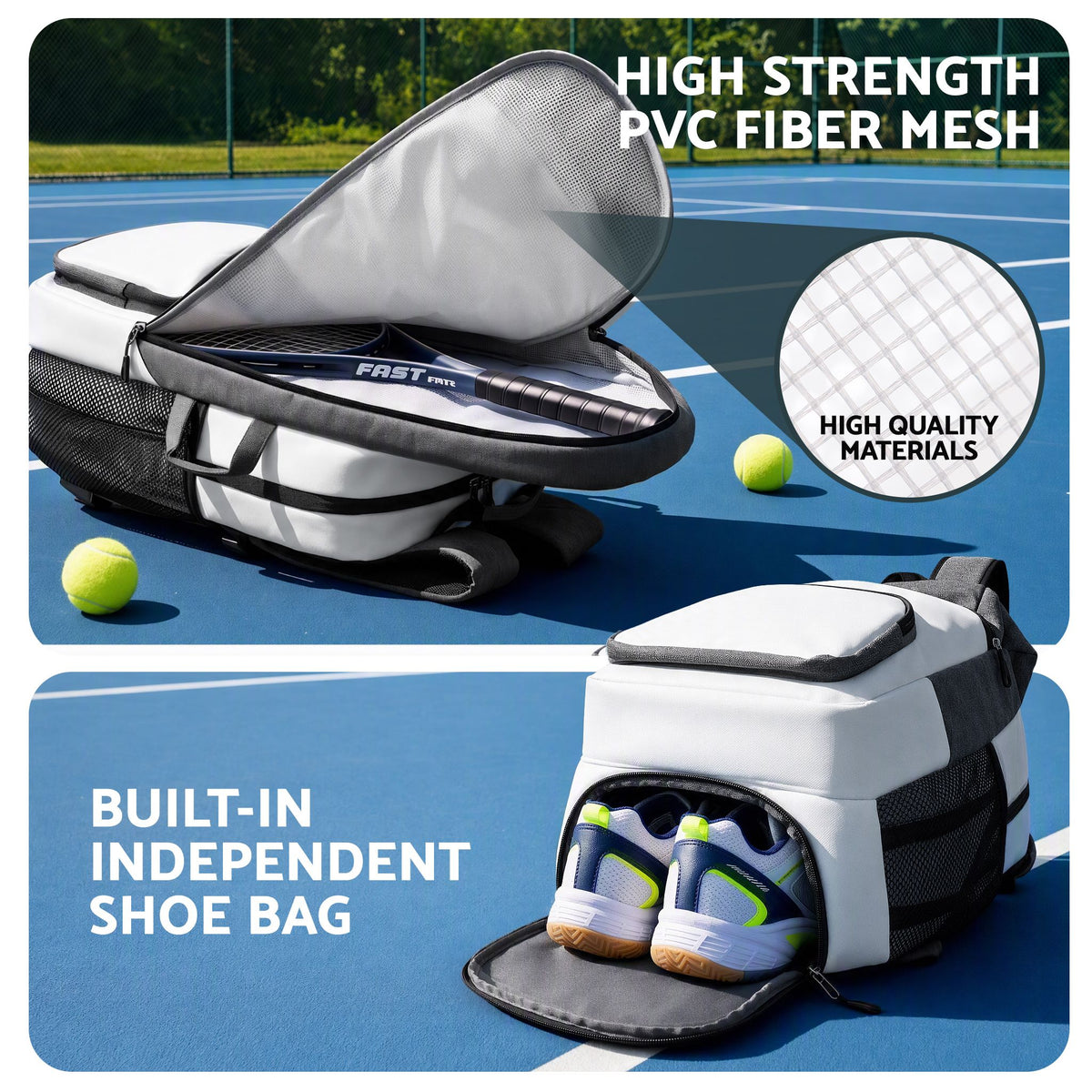 Everfit Foldable Tennis Racket Backpack Fits 2 Rackets