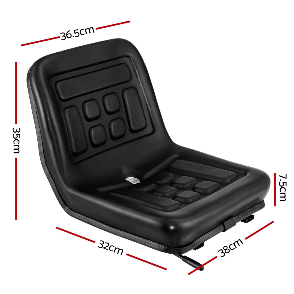 Giantz Universal Suspension Tractor Seat PU Leather Black